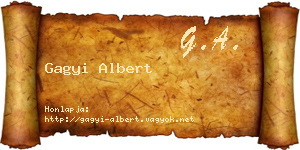 Gagyi Albert névjegykártya