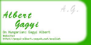 albert gagyi business card